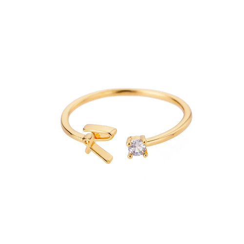 Bague Initiale A-Z — Personnalisée Acier Inoxydable
