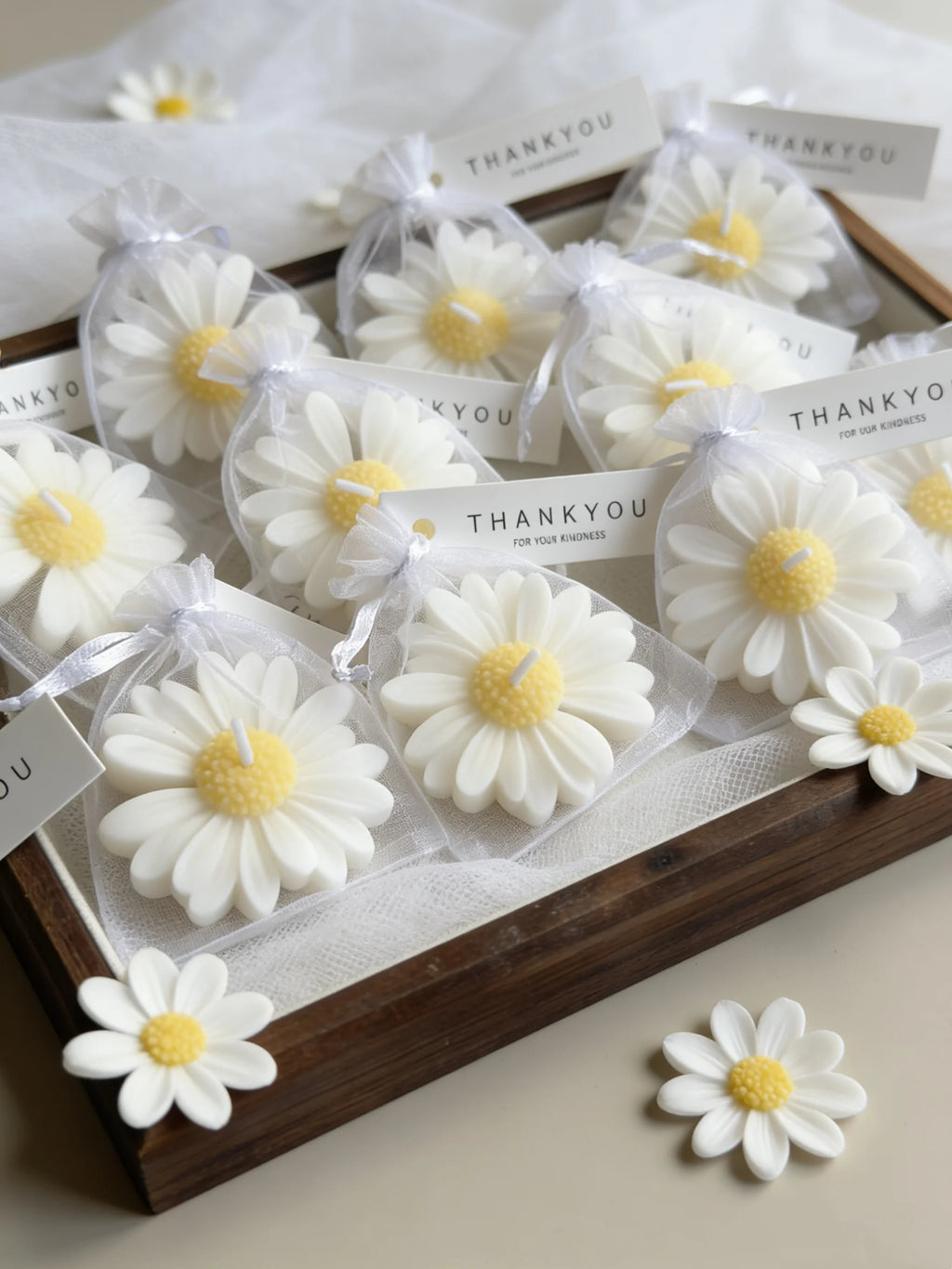 Lot de 1 pièce / 5 pièces / 10 pièces de bougies en forme de marguerite