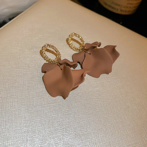 Boucles d'Oreilles Fleur Bohème Colorées — Pendentif Pétale