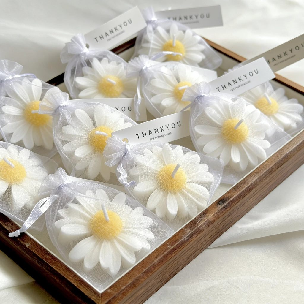 Lot de 1 pièce / 5 pièces / 10 pièces de bougies en forme de marguerite