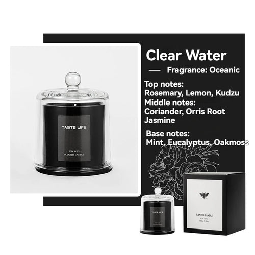 Bougie Parfumée Premium — Cloche en Verre & Huiles Essentielles, Sans Fumée