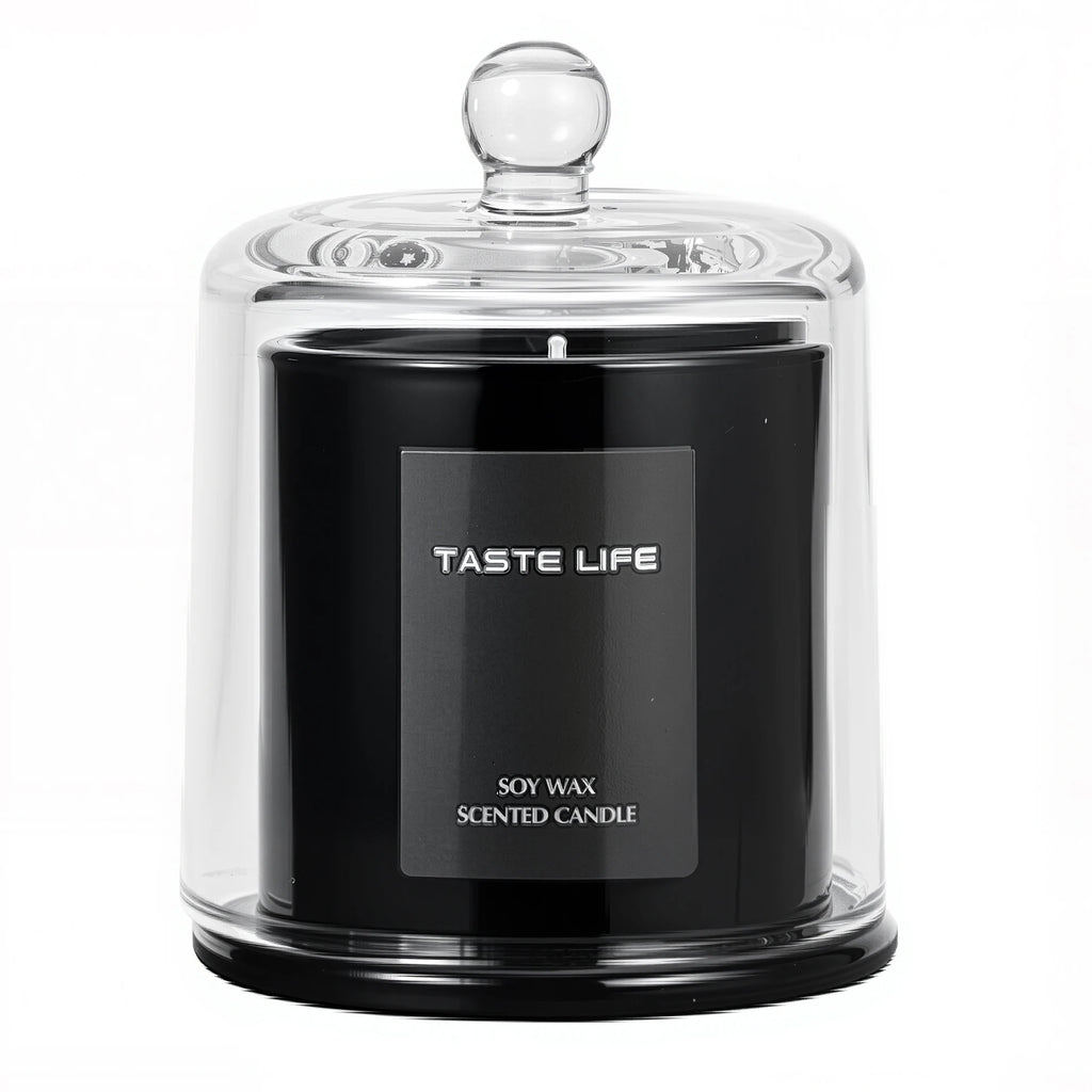 Bougie Parfumée Premium — Cloche en Verre & Huiles Essentielles, Sans Fumée