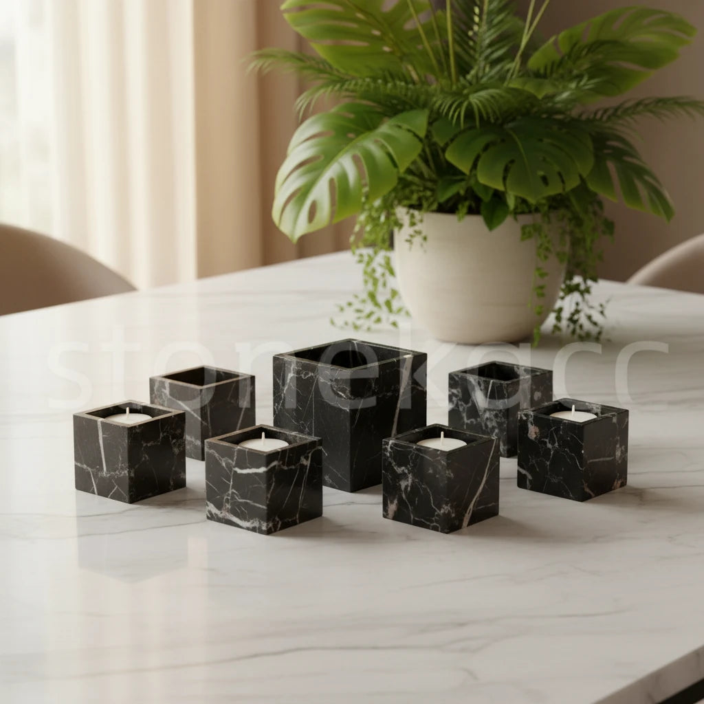 Pot en pierre naturelle Calacatta Viola, marbre violet Onyx