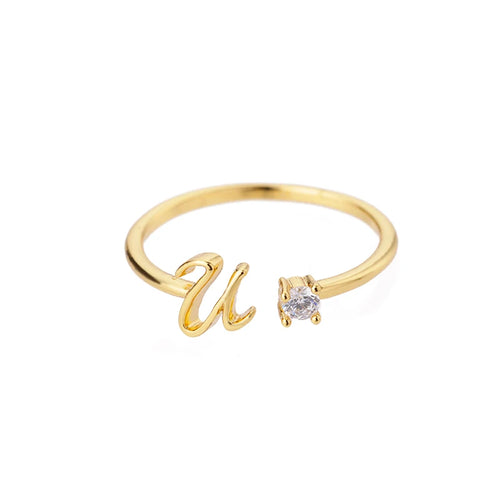 Bague Initiale A-Z — Personnalisée Acier Inoxydable