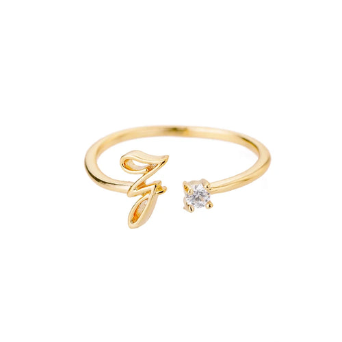 Bague Initiale A-Z — Personnalisée Acier Inoxydable