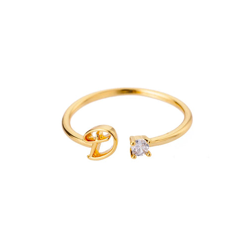 Bague Initiale A-Z — Personnalisée Acier Inoxydable