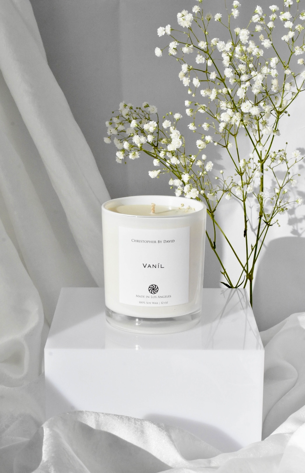 Bougie Parfumée 340g — Orchidée Blanche, Vanille & Bois de Santal