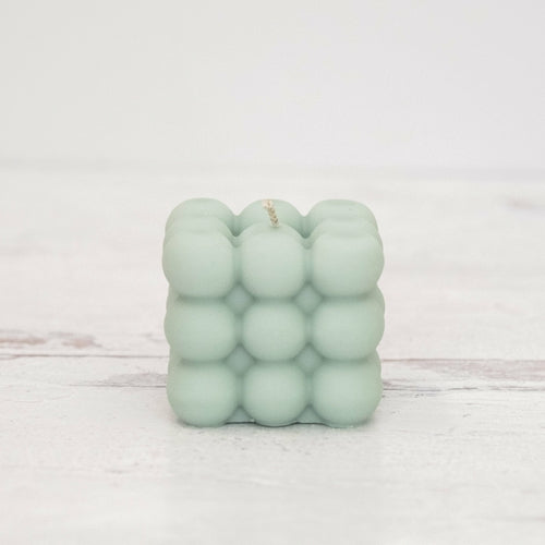 Bougie Cube Bubble — Cire de Soja 100% Naturelle, 6 Couleurs