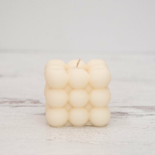 Bougie Cube Bubble — Cire de Soja 100% Naturelle, 6 Couleurs