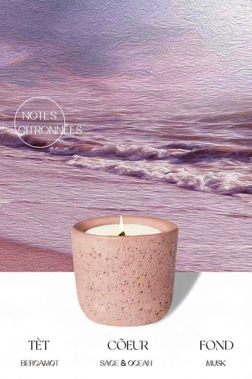Bougie Parfumée Souffle de Nature — Alpes | Sauge & Bergamote, Mèche en Bois