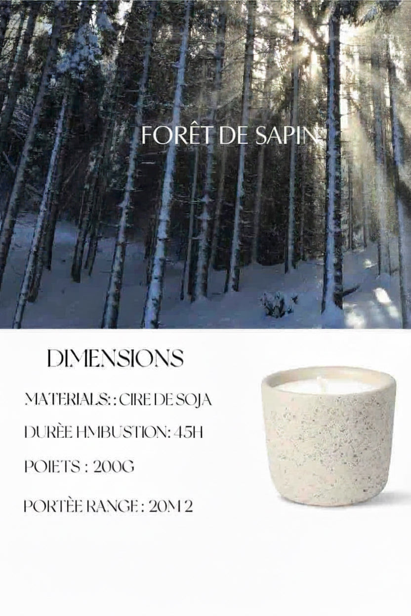 Bougie Parfumée Souffle de Nature — Sapin | Cire de Soja & Mèche en Bois